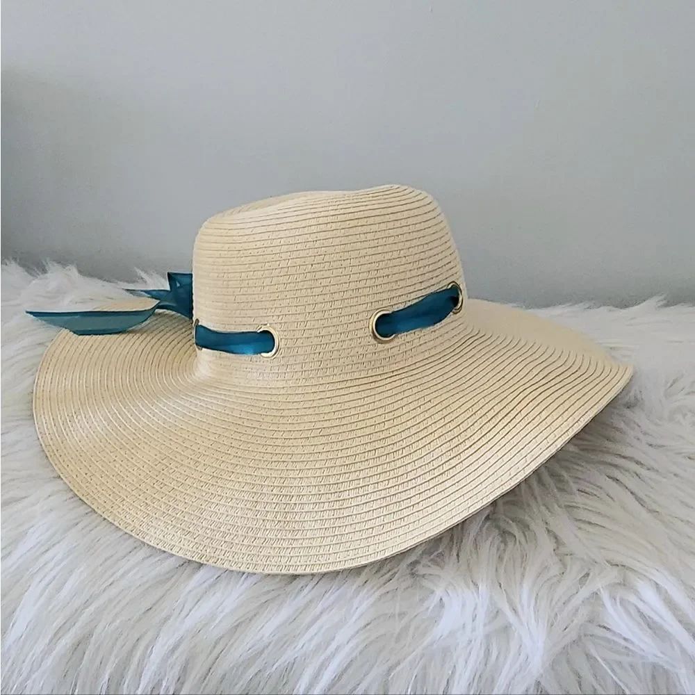 Jaclyn Smith collection straw paper vacation summer beach hat
